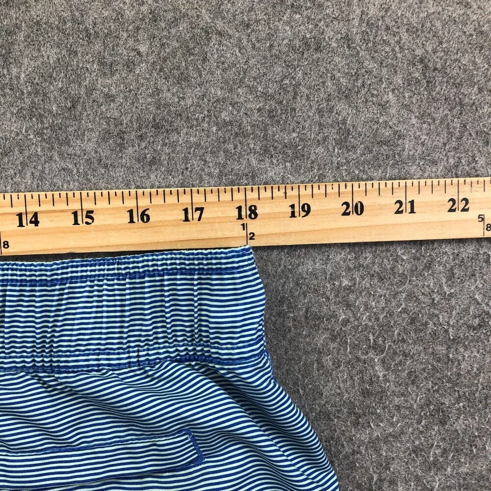 Nautica Swim Trunks Mens XL Blue Stripe Mesh Lined Elastic Waist Drawstring